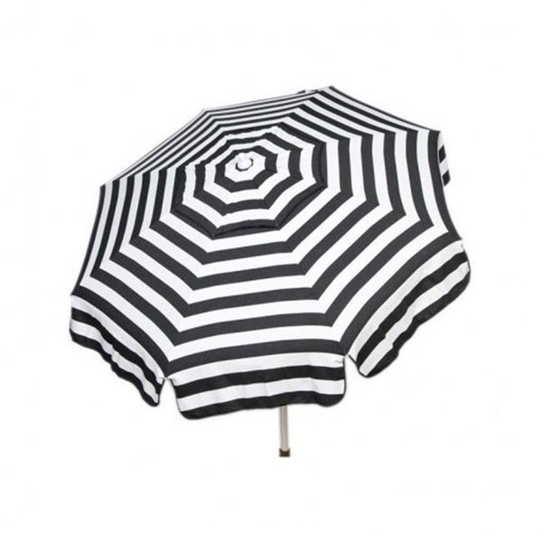 Heininger Holdings Llc Heininger Holdings 1342 Italian 6 ft. Umbrella Acrylic Stripes Black And White - Beach Pole 1342